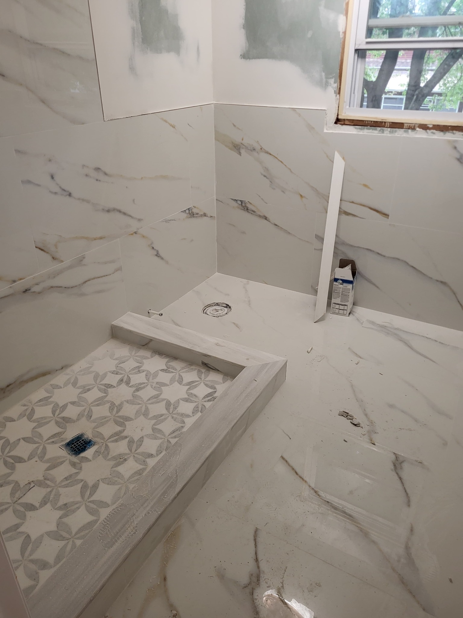 Shower tile work